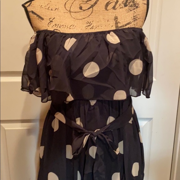 Black and Tan polka dot maxi dress - Picture 5 of 7